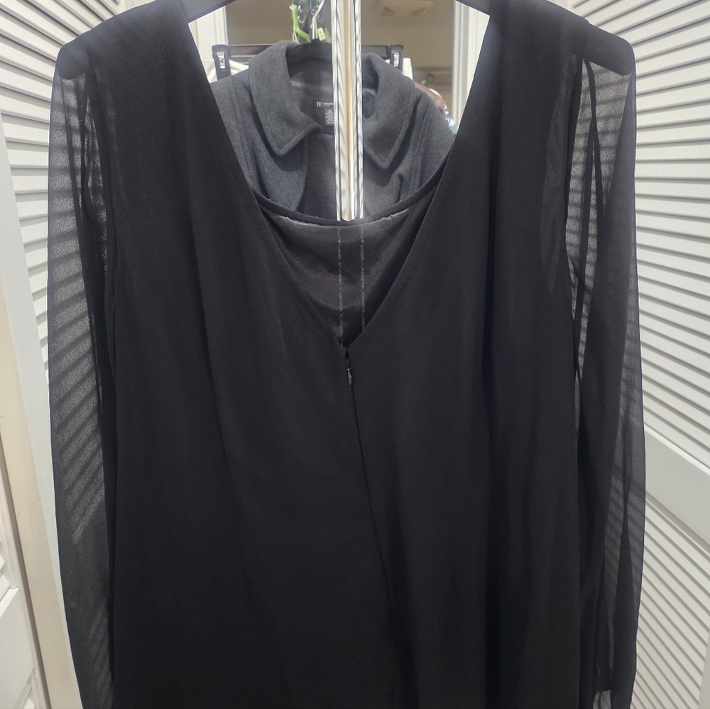 JS Collections Black Elegant Dress Blouse